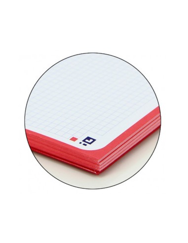 Recambio color 1 oxford din a4 80 hojas 90 gr cuadro 5 mm 4 taladros color rojo
