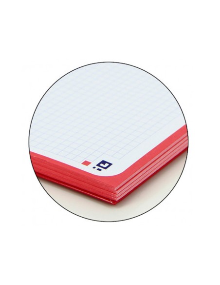 Recambio color 1 oxford din a4 80 hojas 90 gr cuadro 5 mm 4 taladros color rojo