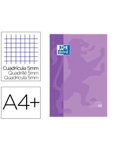 Recambio color 1 oxford din a4 80 hojas 90 gr cuadro 5 mm 4 taladros color malva