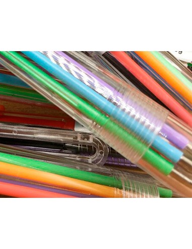 Boligrafo liderpapel 10 en 1 cuerpo transparente 10 colores 1 mm retractil