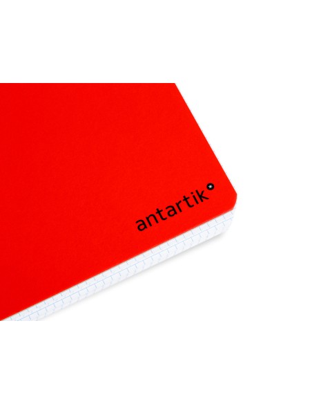 Cuaderno espiral a4 antartik tapa dura 80h 90gr cuadro 4mm con margen color rojo
