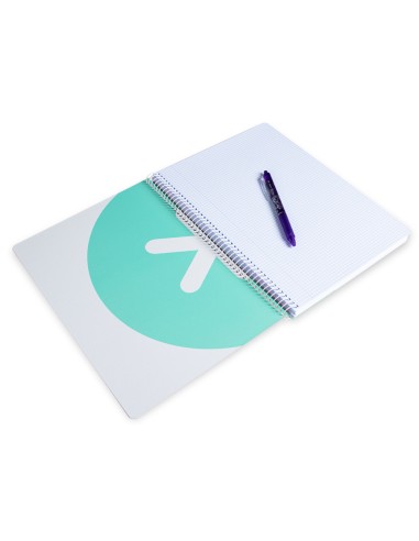 Cuaderno espiral a4 antartik tapa dura 80h 90gr cuadro 4mm con margen color menta