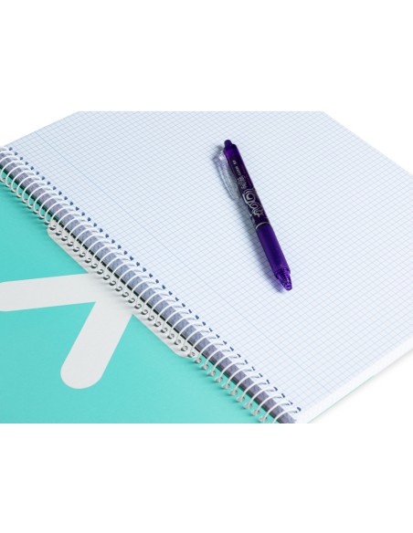 Cuaderno espiral a4 antartik tapa dura 80h 90gr cuadro 4mm con margen color menta