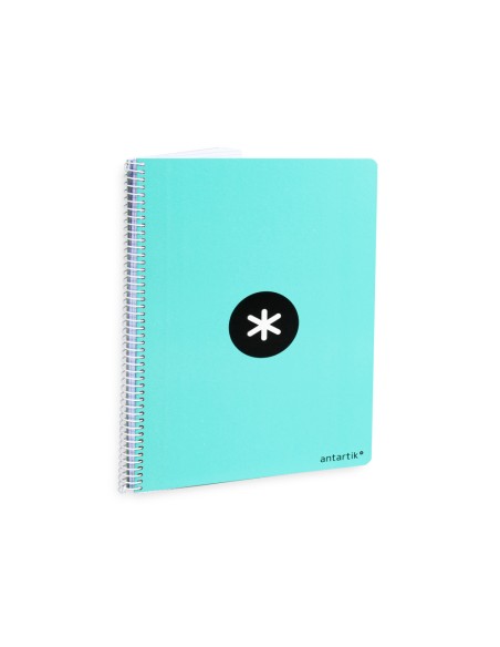 Cuaderno espiral a4 antartik tapa dura 80h 90gr cuadro 4mm con margen color menta