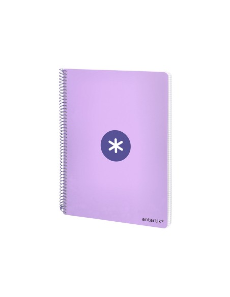 Cuaderno espiral a4 antartik tapa dura 80h 90gr cuadro 4mm con margen color lavanda