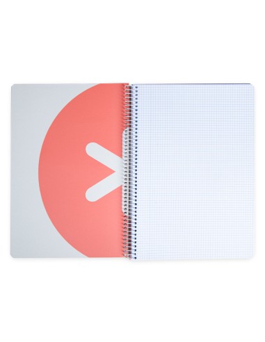 Cuaderno espiral a4 antartik tapa dura 80h 90gr cuadro 4mm con margen color coral
