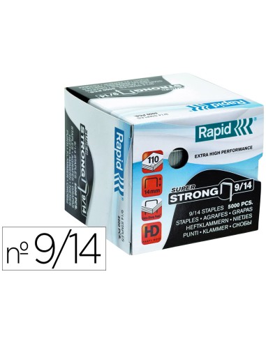 Grapas rapid super strong galvanizadas nº 9 14 caja de 5000 unidades