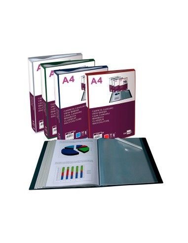 Carpeta liderpapel 80 fundas canguro pp din a4 rojo translucido portada y lomo personalizable