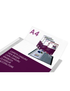 Carpeta liderpapel 80 fundas canguro pp din a4 transparente portada y lomo personalizable