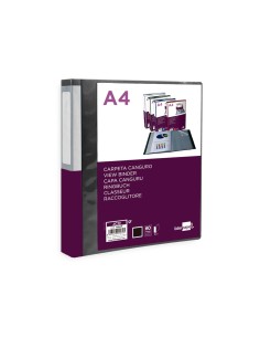 Carpeta liderpapel 60 fundas canguro pp din a4 negro opaco portada y lomo personalizable