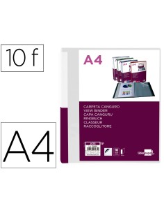 Carpeta liderpapel 10 fundas canguro pp din a4 transparenteportada y lomo personalizable