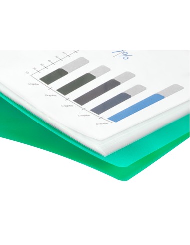 Carpeta liderpapel escaparate 80 fundas polipropileno din a4 verde translucido