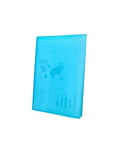 Carpeta liderpapel escaparate 80 fundas polipropileno din a4 azul translucido