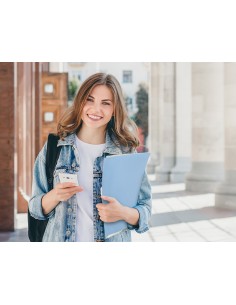Carpeta liderpapel escaparate 60 fundas polipropileno din a4 celeste opaco