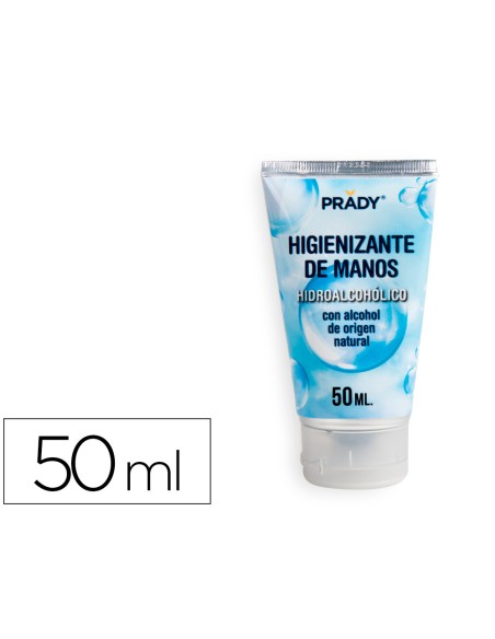 Gel hidroalcoholico higienizante para manos limpiay desinfecta sin necesidad de aclarado bote de 50 ml