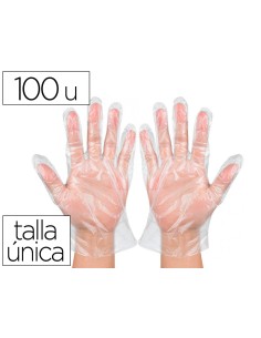 Guantes de plastico desechable para trabajos de corta duracion bolsa de 100 unidades talla unica