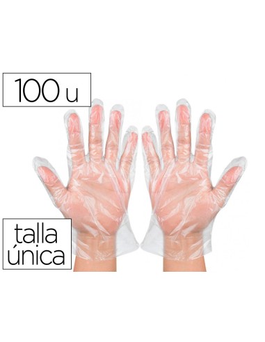 Guantes de plastico desechable para trabajos de corta duracion bolsa de 100 unidades talla unica