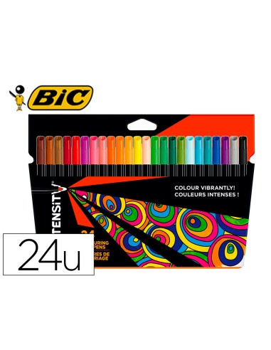 Rotulador bic intensity estuche de 24 colores surtidos