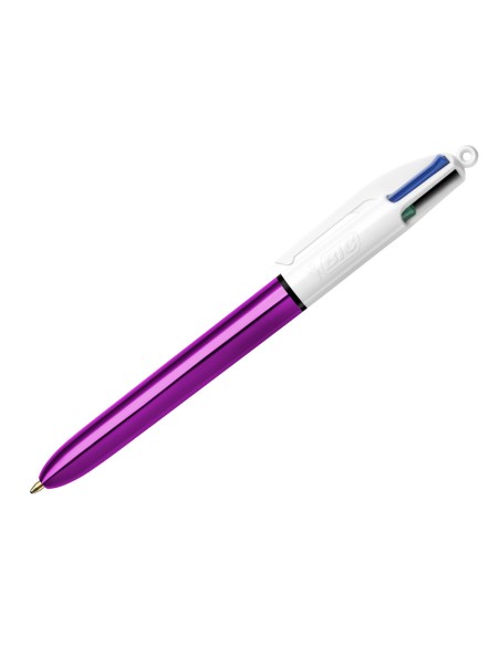Boligrafo bic cuatro colores shine morado punta de 1 mm