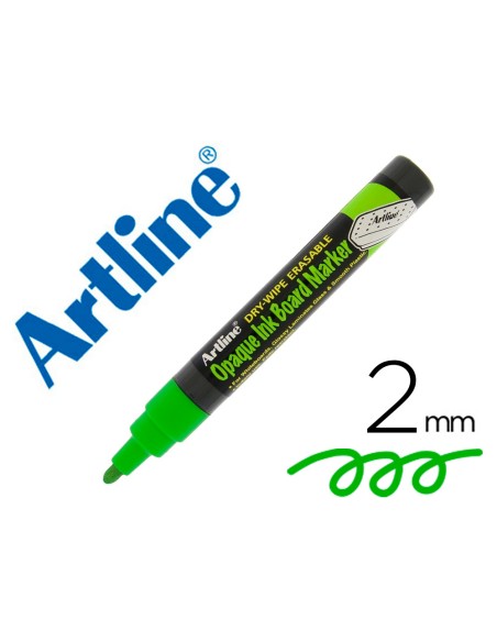 Rotulador artline pizarra epd 4 color verde fluorescente opaque ink board punta redonda 2 mm