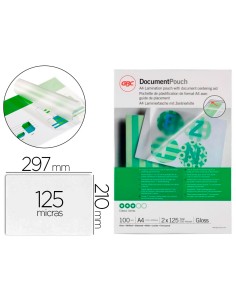Bolsa de plastificar gbc din a4 125 mc acabado brillo caja de 100 unidades