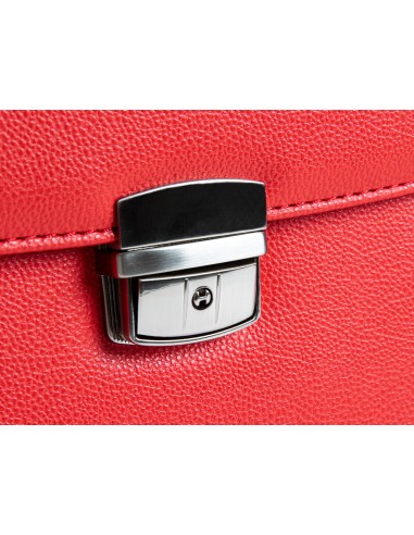 Cartera portadocumentos q connect con correa cierre metalico y departamentos interiores color rojo 390x280