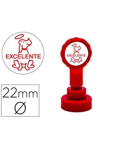 Sello artline emoticono excelente color rojo 22 mm diametro