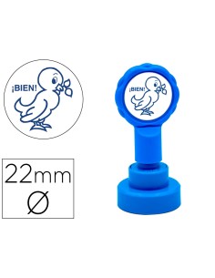 Sello artline emoticono bien color azul 22 mm diametro