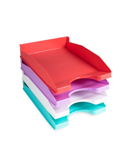 Bandeja sobremesa plastico q connect lavanda opaco 240x70x340 mm