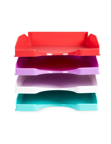 Bandeja sobremesa plastico q connect lavanda opaco 240x70x340 mm