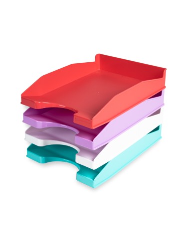 Bandeja sobremesa plastico q connect lavanda opaco 240x70x340 mm