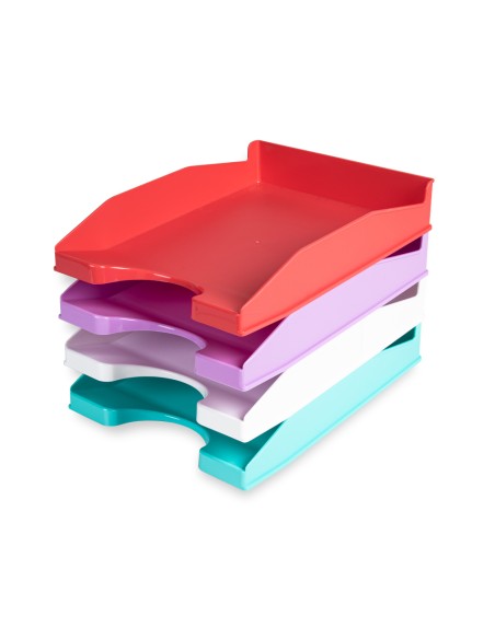 Bandeja sobremesa plastico q connect lavanda opaco 240x70x340 mm