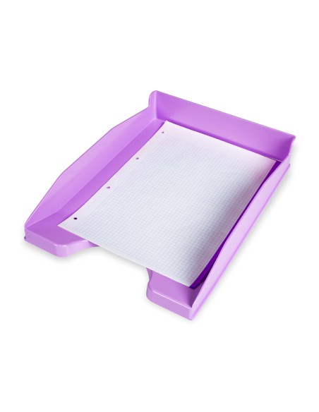 Bandeja sobremesa plastico q connect lavanda opaco 240x70x340 mm