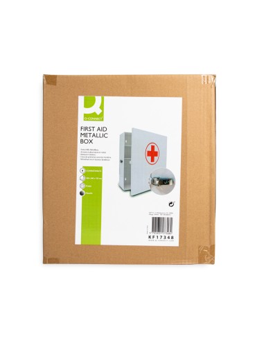Botiquin q connect metalico 4 compartimentos vacio primeros auxilios 330x360x120 mm