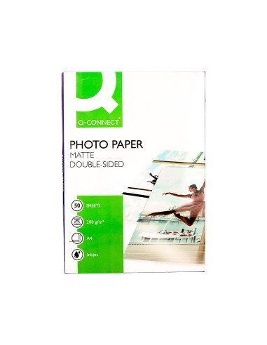 Papel q connect foto mate doble cara din a4 para fotocopias e impresoras ink jet bolsa de 50 hojas 220 gr