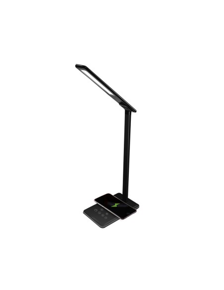 Lampara de oficina q connect sobremesa profesional abs 48 leds 5w sensor 5 niveles cargador movil color negro Lampara de oficina q connect sobremesa profesional abs 48 leds 5w sensor 5 niveles cargador movil color negro