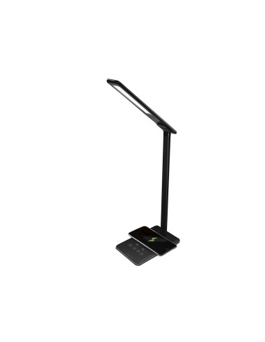 Lampara de oficina q connect sobremesa profesional abs 48 leds 5w sensor 5 niveles cargador movil color negro