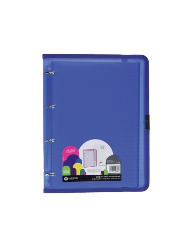 Carpeta carchivo dune 4 anillas 20 mm polipropileno rigido din a4 con recambio 100 h gomilla y ribete color