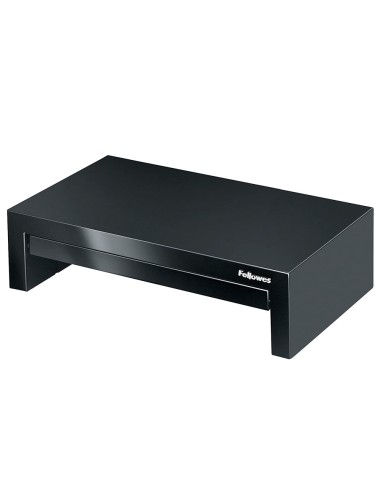 Soporte fellowes para monitor designer suites ajustable 3 alturas con bandeja negro 406x111x244 mm hasta 18 kg