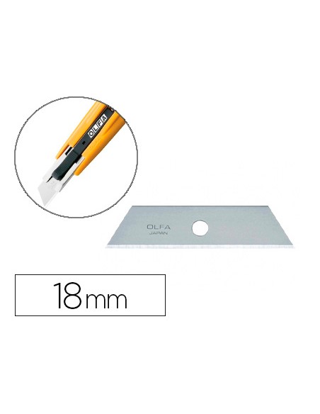 Repuesto cuchilla cuter olfa ancho 18 mm para cuter sk 4 blister de 5 unidades