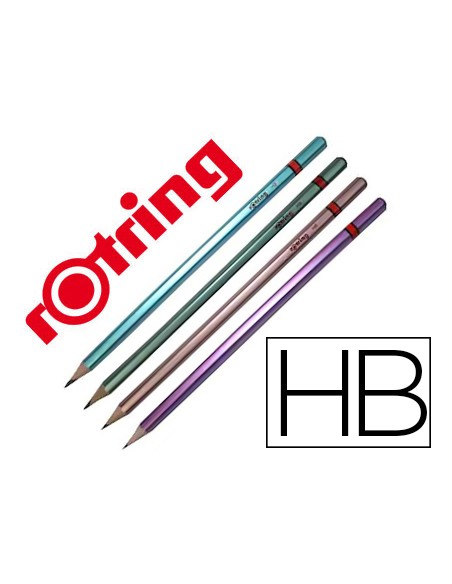 Lapices de grafito rotring metallic hb cuerpo colores surtidos