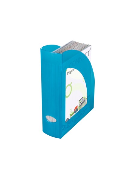 Revistero plastico q connect azul translucido