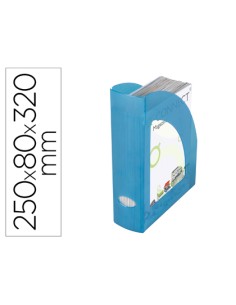 Revistero plastico q connect azul translucido