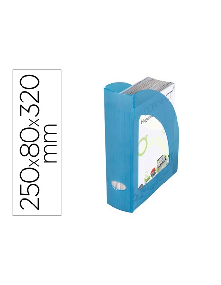 Revistero plastico q connect azul translucido