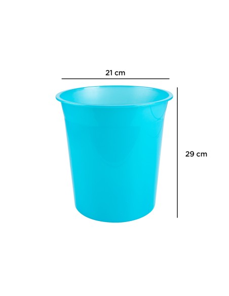 Papelera plastico q connect turquesa translucido 13 litros 275x285 mm