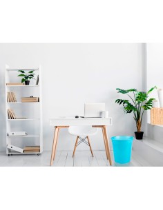 Papelera plastico q connect turquesa translucido 13 litros 275x285 mm