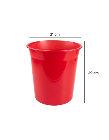 Papelera plastico q connect rojo translucido 13 litros 275x285 mm