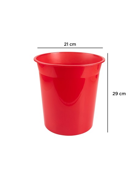 Papelera plastico q connect rojo translucido 13 litros 275x285 mm