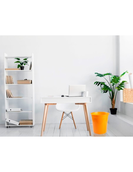 Papelera plastico q connect naranja translucido 13 litros 275x285 mm