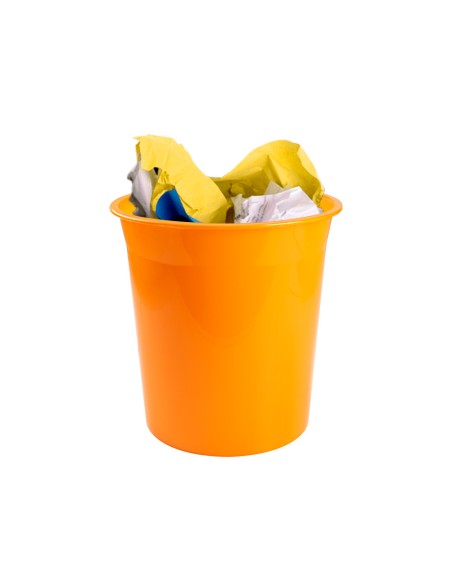 Papelera plastico q connect naranja translucido 13 litros 275x285 mm